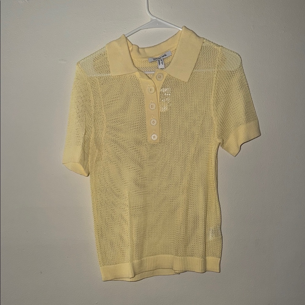 Yellow Mesh Polo Shirt